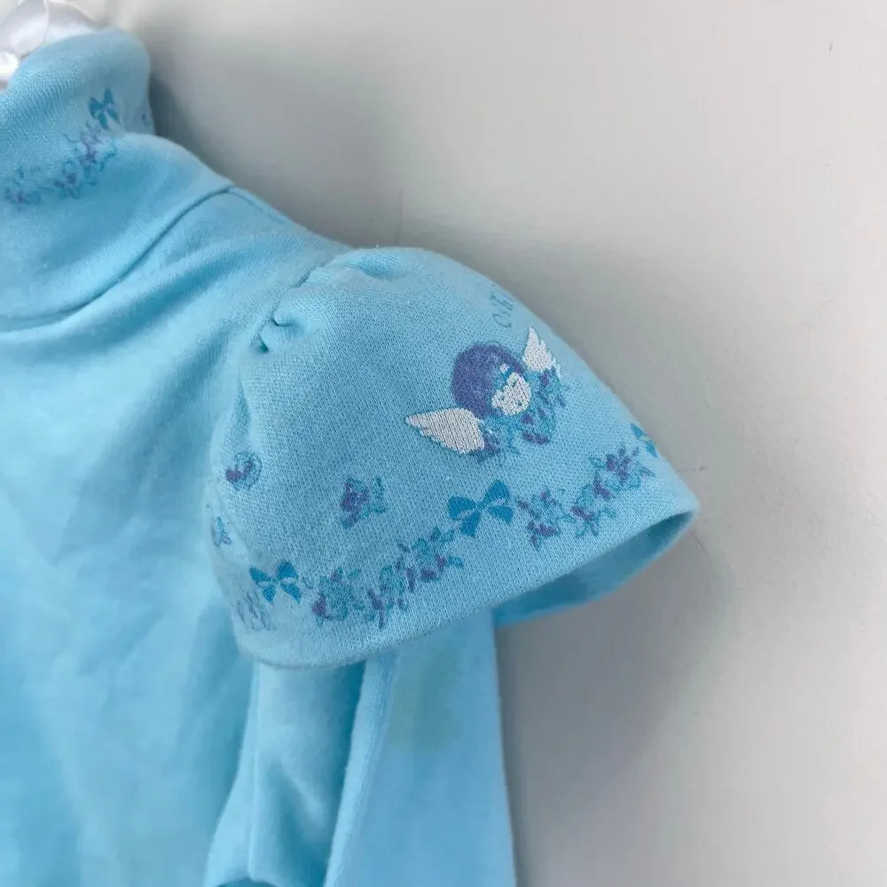 Vintage OshKosh B'gosh Long Sleeve Blue Angel Bow Turtleneck Top 3T USA